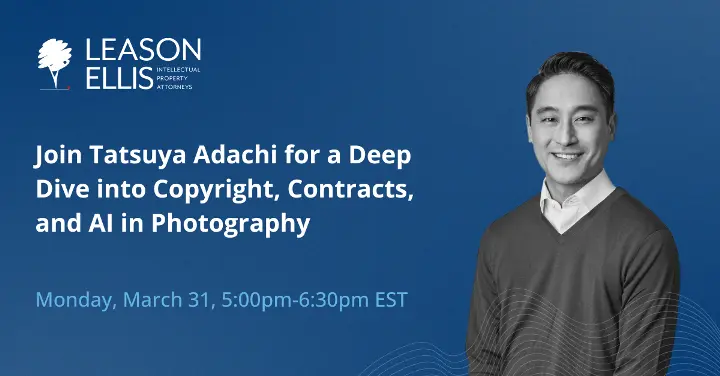 tatsuya adachi to teach workshop on ip and photography for volunteer lawyers for the arts