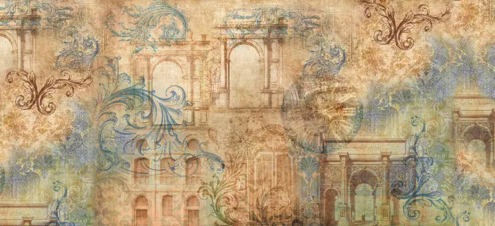 mural of buildings