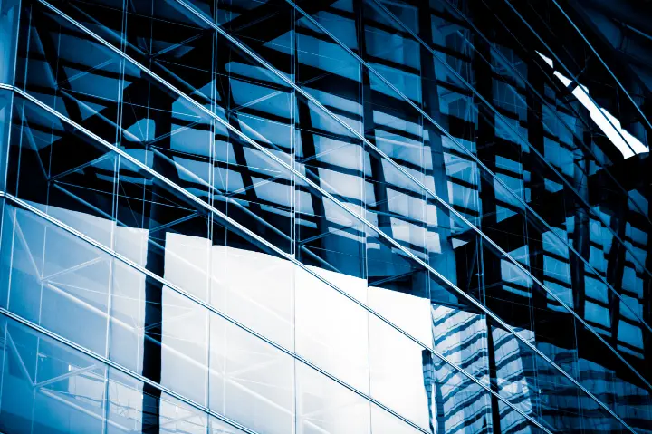 windows of an office building