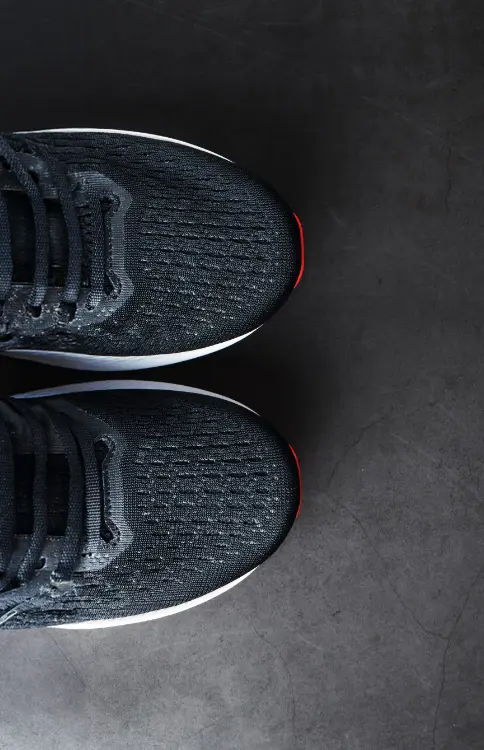 Black running shoes